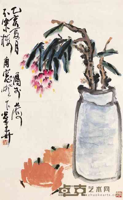 尹光华 花卉图 镜心 82×50.5cm